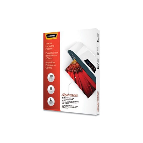Fellowes LAMINATING POUCHES, 5 MIL, 9in X 11in, GLOSS CLEAR, 100PK 5223001 - main